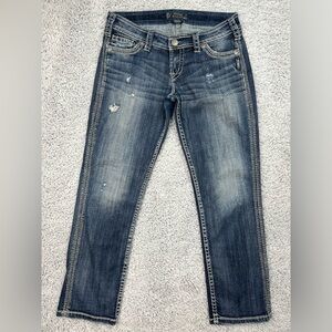 Silver Jeans Womens 26 Twisted Capri Low Rise Regular Wash Pedal Pushers Casual